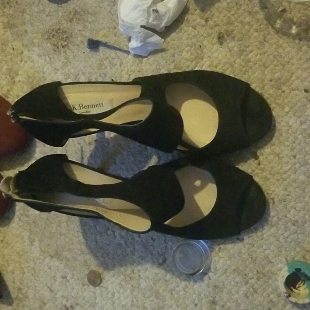 Lk Bennett black suede pumps